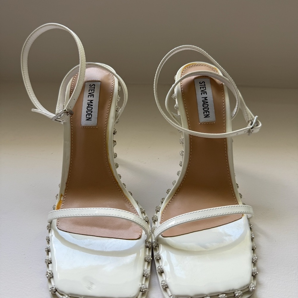 Steve Madden White Studded Heels